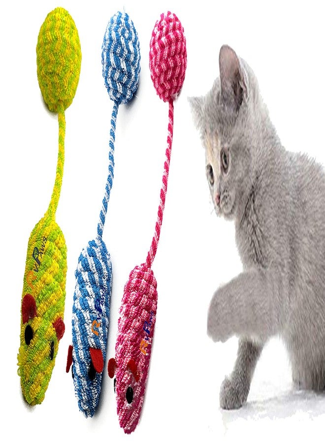 Pups&Pets ألعاب قطط إبداعية من السيزال من Pups&Pets، فأر مزيف قطيفة - قد يختلف اللون (عبوة من قطعتين) - Image 1